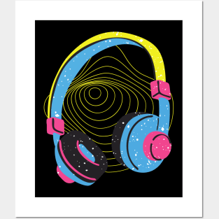 Music is life headphones for music lovers T-Shirt Posters and Art